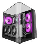 PC Midi Tower korpusas TACENS Mars Gaming MC-INFINIOLITE, juodas, grūdintas stiklas, ATX/Micro-ATX/Mini-ITX, 120 mm ventiliatoriai