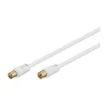Wentronic Goobay anteninis jungiamasis kabelis, 100% ekranuotas, auksuotas, baltas, 2,5 m - Coax ki&scaron;tukas Koax lizdas (67283)