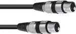 Omnitronic 3022075C XLR adapterio kabelis, 3 kontaktų lizdas &ndash; 3 kontaktų lizdas, 0,15 m, juodas