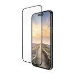 dbramante1928 Eco-shield ekrano apsauga, iPhone 17 / 16 Pro, juodas rėmelis