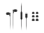 Lenovo 4XD1J77351 ausinės su mikrofonu, laidinės, į ausį, biurui / skambučių centrui, USB-C, juodos