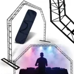 DNA PROFESSIONAL DNA DJ GATE ne&scaron;iojama ap&scaron;vietimo santvarų sistema, plieninė, juoda, 60 kg apkrova, 1500&ndash;3000 mm auk&scaron;tis