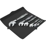 Wera 6004 Joker 6 Set 1 Veržliarakčių komplektas su atviru žiočių galu, 6 vnt., 10&ndash;19 mm, chromo-molibdeno plienas, nikelio-chromo padengimas, su tekstiliniu mai&scaron;eliu