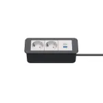 Kindermann CP Office Frame 3-fold 2x Schuko 1x USB-C PD stalo jungčių modulis