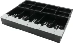 ARTDEV Cash Tray Insert, skirta AC-4280 kasos stalčiui &ndash; 8 monetų skyriai, 5 banknotų skyriai, juoda