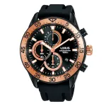 Lorus RM339FX9 Vyri&scaron;kas kvarcinis analoginis laikrodis 43 mm nerūdijančio plieno mėlynu ciferblatu