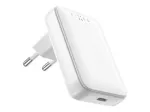 FIXED Slim USB-C kelioninis įkroviklis, GaN, PD palaikymas, 30W, baltas