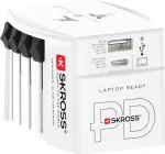 SKROSS MUV USB AC30PD World Travel Adapter with USB Charger, White