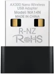 Mercusys MA14N AX3000 Nano Wi-Fi USB adapteris, iki 287 Mbps