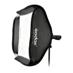 Godox SFUV6060 S-Type Speedlite Bracket su 60x60cm Softbox ir Ne&scaron;iojimo Dėklu