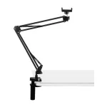 PULUZ PU650B gyvo transliacijos stovas su telefono laikikliu (juodas) &ndash; stalinis stovas su 16 cm LED žiedo &scaron;viesa