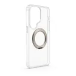 Evelatus Samsung Galaxy S26 Ultra hibridinis dėklas su MagSafe PC+TPU 360 metaliniu stoveliu, permatomas
