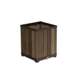 KETER Deco Square Tall Planter Walnut