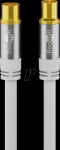 Wentronic Goobay TV antenos kabelis 1m baltas auksuoti kontaktai 4x ekranuotas 135dB koaksialinis moteri&scaron;kas į vyri&scaron;ką 70313