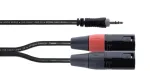 Cordial EY 1 WMM XLR Y-adapterio kabelis, 3,5 mm TRS į 2x XLR male, 1 m, OFC, spiralinis ekranavimas, juodas 14870