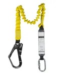 C.K Tools T8008 kritimo stabdymo virvė su energijos absorberiu, 2 m, viena koja, plieninis snap hook ir pastolių kablys, EN 354/355/362