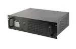 Gembird UPS-RACK-1500 UPS stovui 19" 3,4U, Line-Interactive, 1500 VA, 900 W, 4 IEC C13 230 V lizdai, IEC C14 įvadas, USB, RJ11, LCD ekranas, juodos spalvos