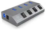 ICY BOX IB-HUB1405 USB 3.2 Gen 1 (3.1 Gen 1) Type-B 5000 Mbit/s Antracitinis