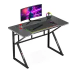 Gaming stalas huzaro Hero 1.6 Black &ndash; tiesus MDF/anglies stalvir&scaron;is 1200&times;600&times;750 mm, metalinis rėmas