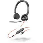 Ausinės HP POLY 3325 laidinės ant galvos, skirtos pokalbiams ir muzikai, supraauralinės, 20&ndash;20000 Hz, 130 g, USB Type-A, juodos