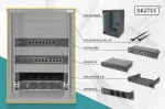 DIGITUS DN-10-SET-2-B 10 inch tinklo rinkinys su 9U spintele, lentyna, PDU, 8 prievadų jungikliu, CAT6 pataisų skydeliu