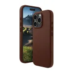Dėklas dbramante1928 Roskilde &ndash; piniginė su dangteliu, odinis, rudas, skirtas Apple iPhone 16 Pro Max
