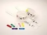 Zebra Clips, skirti naudoti su QuickClip apyrankėmis, raudoni