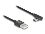DeLOCK USB 2.0 laidas USB-A ki&scaron;tukas į USB-C ki&scaron;tuką kampuotas 0,5 m juodas