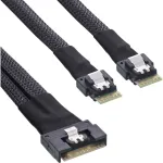 InLine plonas SAS kabelis, SFF-8654 8i į 2x SFF-8654 4i, 1m