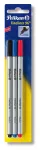 Pelikan Fineliner 96 Fine 0,4 mm juoda, mėlyna, raudona, 3 vnt.