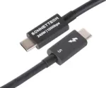 Thunderbolt kabelis Sonnet TCB-TB5-08M, vyri&scaron;kas-į-vyri&scaron;ką, 0,8 m, 80 Gbit/s, juodas