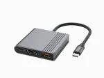 USB-C adapteris 3-in-1 HDMI / USB 3.2 / USB-C Gembird A-CM-COMBO3-05, pilka