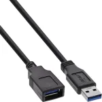 USB 3.2 Gen 1 (USB 3.0) ilginimo kabelis A ki&scaron;tukas&ndash;A lizdas, InLine, 2 m, juoda &ndash; pakuotė po 50 vnt.