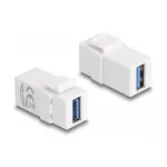 DeLOCK Keystone modulis USB 3.0 A lizdas &ndash; USB 3.0 A lizdas baltas 1:1