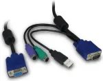 KVM kabelis Inter-Tech 88887250 juodas mėlynas 3 m
