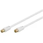 Wentronic Goobay anteninis jungiamasis kabelis, 100% ekranuotas, auksuotas, baltas, 5 m &ndash; koaksialinis ki&scaron;tukas / koaksialinė lizdas (67285)