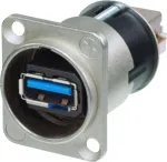 Neutrik NAUSB3-B reversibilis USB 3.0 praėjimo lizdas, montuojamas į skydelį