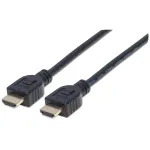 Manhattan 353946 didelės spartos HDMI kabelis su Ethernet kanalu, 4K, 3D, ARC, CL3 sienų instaliacijai, ki&scaron;tukas&ndash;ki&scaron;tukas, ekranuotas, 3 m, juodas