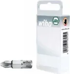 Wiha 07856 Phillips antgalis PH2, 25 mm, &scaron;e&scaron;iakampis kotas, plastikinėje dėžutėje, 1 vnt.
