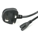 StarTech.com 1 m maitinimo laidas ne&scaron;iojamam kompiuteriui, BS 1363 &ndash; C7, 2,5 A 250 V, 18 AWG, juodas