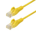 StarTech.com 1 m geltonas plonas CAT6 Ethernet kabelis, be užkablių, 100 W PoE, UTP, LSZH, 28AWG gryna varinė viela, plonas RJ45 tinklo jungiamasis laidas su įtempimo mažinimo elementais, individualiai testuotas
