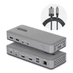 StarTech.com Dviejų monitorių USB-C dokų stotelė, HDMI, 4K 60Hz, 100W ne&scaron;iojamojo kompiuterio įkrovimas, 1GbE, be tvarkyklių, kelių monitorių dokas, skirta Windows