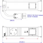 Bachmann 916.505 Power Frame lizdų juosta Small, 1x Schuko, 1x USB-C 30 W, 0.2 m