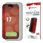 Displex privatumo apsauginis stiklas (10H) Apple iPhone 17 &ndash; grūdintas stiklas su privatumo filtru, atsparus įbrėžimams ir smūgiams
