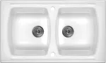 DEANTE 2-Bowl Ceramic Sink 800x500mm White Inset