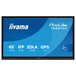 IIYAMA ProLite TE6513A-B3AG 65 colių 4K UHD IPS LED interaktyvus lietimui jautrus ekranas su IR liečiamuoju sluoksniu, 20 ta&scaron;kų lietimu, Android 11, 400 cd/m&sup2;, 8ms, HDMI, DisplayPort, USB-C, VGA, LAN, Wi-Fi, Bluetooth, VESA 600x400, juodas