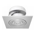 SYNERGY21 Helios LED Recessed Ceiling Spot Silver - Square + Tilting - Warm White 5W 400lm