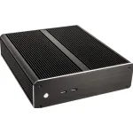 Akasa Euler M A-ITX19-M1BV2 Mini-ITX HTPC korpusas &ndash; be ventiliatoriaus, aliuminis, juodas