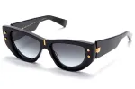 Balmain BPS-151A-55 Moteri&scaron;ki akiniai nuo saulės juodi acetatiniai pilki polikarbonatiniai lę&scaron;iai 55 mm