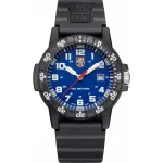 Luminox vyri&scaron;kas XS.0323.L 44 mm &scaron;veicari&scaron;kas kvarcinis laikrodis su mėlynu ciferblatu ir juodu guminiu dirželiu